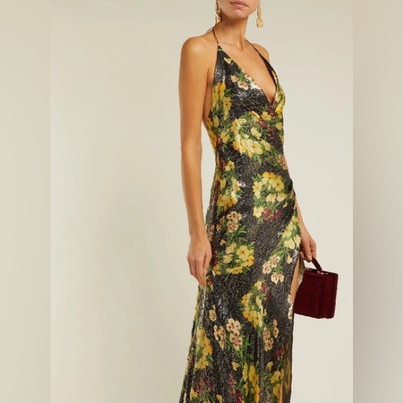 Adriana Igelsias Scarface floral metallic open back gown - Picture 5 of 6